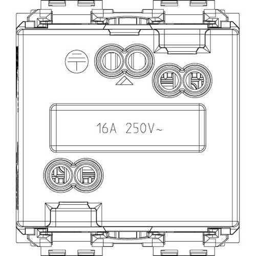Vimar Idea SICURY Italian P30 Socket Outlet, 2P+E, 16A 250V, 2-Module, IP20