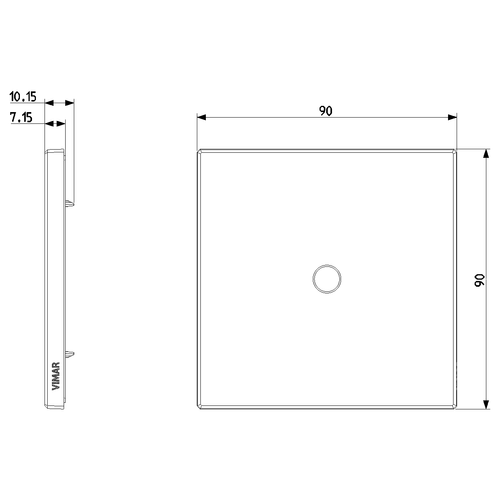 Vimar Eikon Cover Plate, Metal, Horizontal/Vertical Mount