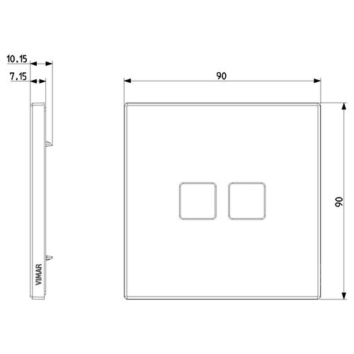Vimar Eikon Cover Plate, Metal, Horizontal/Vertical Mount