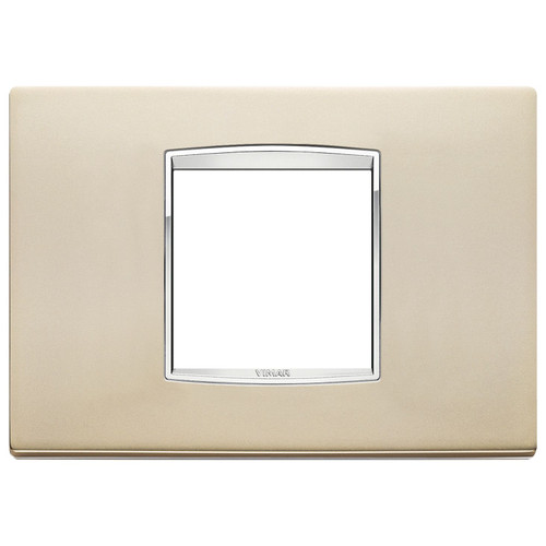 Vimar - Eikon 20652 Classic Cover Plate - 2 Modules, Metal - Apollo Lighting