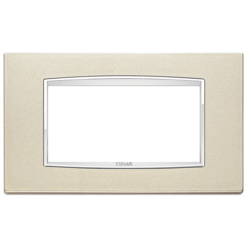 Vimar - Eikon 20654 Classic Cover Plate - 4 Module, Refined Metal - Apollo Lighting