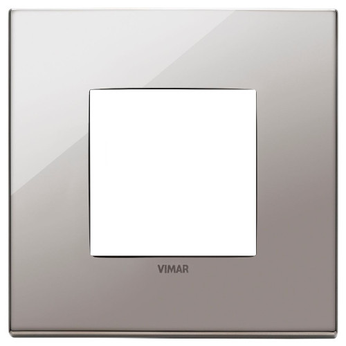 Vimar - Eikon EXÉ 22642 Cover Plate - 2 Module, Metal - Apollo Lighting