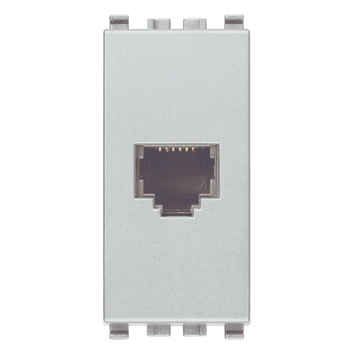 Vimar - Eikon 20321 RJ12 Socket Outlet - RJ12 Phone Jack, Screw Terminals, 6-Position 6-Conductor (6/6), Plastic - Apollo Lighting