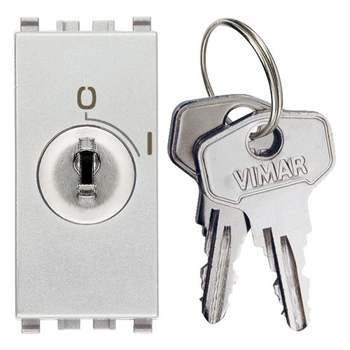 Vimar - Eikon 20083 1-Way Key Switch - 2P 16 AX 250 V, Plastic, Both Positions Key Removable - Apollo Lighting