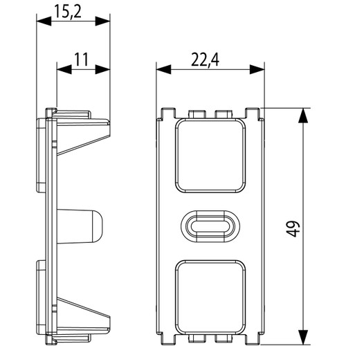 Vimar - Blank Module - 1 Module, Grey (VM21041) - Apollo Lighting