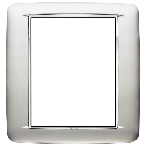 Vimar - Eikon 20698 Round Cover Plate - 8 (4+4) Module, Metal - Apollo Lighting