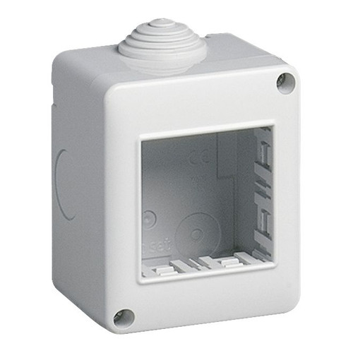 Vimar - Mounting Box - 2 Module, Surface-Mount Enclosure, IP40, Grey (VM14802) - Apollo Lighting