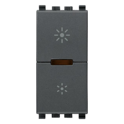 Vimar - Eikon 20135.1 Universal Master Dimmer Push Button - Plastic, Phase-Cutting - Apollo Lighting