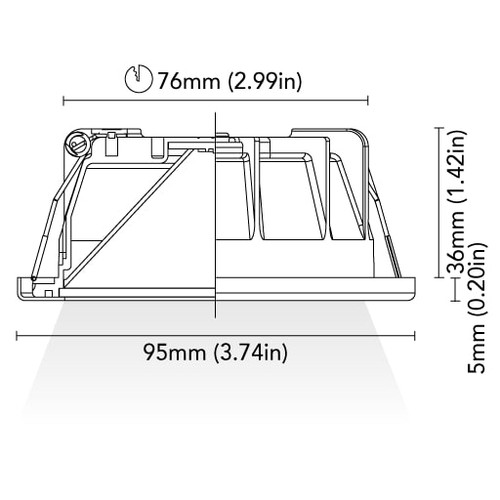 BCM - Orlando 95 Downlight - 6W, 8-32V, IP66, Opal Screen, Wide Beam - Apollo Lighting