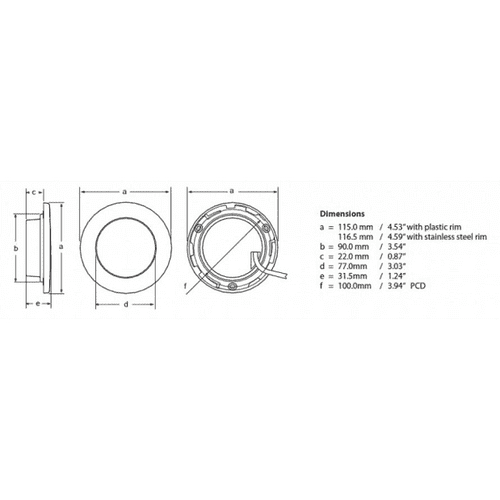 Hella Marine - EuroLED 115 Light 4.5" - Warm White, White Bezel - Apollo Lighting