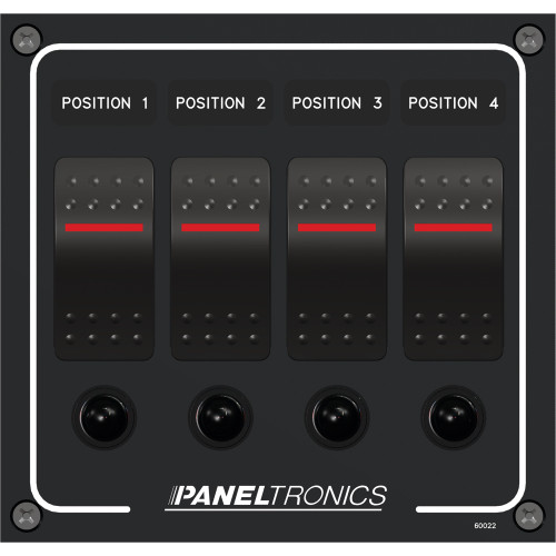 Paneltronics -  Waterproof Panel Circuit Breaker - DC, Illuminated Rocker Switch - Apollo Lighting