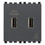 Vimar Eikon 2-Port USB Supply Unit, 5V, 2 Modules, Flush-Mounted