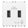 Vimar Eikon 2-Port USB Supply Unit, 5V, 2 Modules, Flush-Mounted