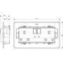 Vimar Eikon Two-Switch British Standard Socket Outlet, 2 x 13A, 250V, 5-Module, IP20