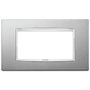 Vimar Eikon Classic 4-Module Cover Plate, For 21614 Mounting Frame, 142.3 x 84.8 x 8.9 mm, IP00, Clamp Mounting, Horizontal/Vertical Orientation