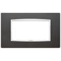 Vimar Eikon Classic 4-Module Cover Plate, For 21614 Mounting Frame, 142.3 x 84.8 x 8.9 mm, IP00, Clamp Mounting, Horizontal/Vertical Orientation