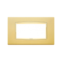 Vimar Eikon Classic 4-Module Cover Plate, For 21614 Mounting Frame, 142.3 x 84.8 x 8.9 mm, IP00, Clamp Mounting, Horizontal/Vertical Orientation