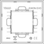 Vimar Eikon EVO 21642 2-Module Cover Plate, Square, Clamp Mount