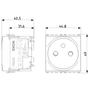 Vimar Eikon SICURY French Standard Socket Outlet, 2P+E 16A 250V, 2-Module