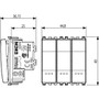 Vimar Eikon 3-Rocker 1-Way Switch, 20AX, 250V, Lightable, 2 Module, IP40