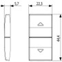 Vimar Eikon 2 Half Rocker Buttons, KNX, 1 Module, Arrow Symbols