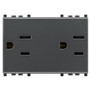 Vimar Eikon Double USA+SASO SICURY Socket Outlet, 2P+E, 15A, 127V, 3 Modules, Flush Mount, IP20