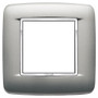 Vimar - Eikon 20672 Round Cover Plate - 2 Module, Metal - Apollo Lighting