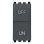 Vimar Eikon Two Independent Push Buttons, 1P NO + 1P NC, 10A, 250V, ON/OFF Symbols - Apollo Lighting