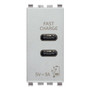 Vimar Eikon 20292 USB Power Supply Unit, 120-240V AC, Flush Mount, 1-Module