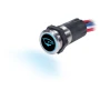 Blue Sea Systems Backlit Push Button Switch, 15A, 12V DC, IP67, 7/8 in Mounting Hole, Blue/Red Backlight