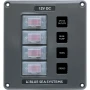 Blue Sea Systems Water-Resistant Circuit Breaker Switch Panel, 12V DC, Illuminated 15A Breakers, Exposed Mount