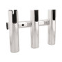 TACO Marine 3-Rod Aluminum Rod Rack, For Light Tackle Spinning Rod/Reel Combos, 8-1/2 in H x 12 in W, 1-1/2 in ID, Brushed Anodized Aluminum