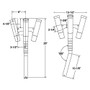TACO Marine Olympic 5-Rod Holder Cluster, Fits 1-5/8 in Rod Holders, 9-3/4 in Flared Holders, Anodized Aluminum - Apollo Lighting