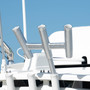 TACO Marine Kite Fishing 3-Rod Cluster, For Standard Gunnel Mount Rod Holders, 15° Bent Shaft, Anodized Aluminum