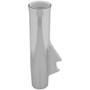 TACO Marine Flared Weld-On Rod Holder, 9-3/4 in L, 1-3/4 in ID, 3/8 in Coped Blade, Polished Finish, White PVC Liner - Apollo Lighting