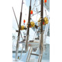 TACO Marine Deluxe Trident Rod Holder Cluster, Offset, 3 Rod, Tool Caddy, High-Polished Aluminum - Apollo Lighting