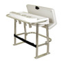 TACO Marine Neptune Premium Leaning Post, For Boats up to 30 ft, 33-1/2 x 39 x 27 in, 15-1/2 x 35 in Footprint, 4 Flush-Mount Rod Holders, Folding Footrest, 72qt Cooler Storage