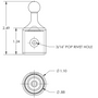 TACO Marine Ball & Socket Top Cap, For 7/8 in Tube, SS316L, Set Screw - Apollo Lighting