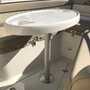 TACO Marine Zwaardvis Table Pedestal Base, For 2-3/8 in (60mm) Column, Aluminum, Brite Anodized
