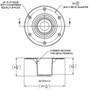TACO Marine Zwaardvis Table Pedestal Base, For 2-3/8 in (60mm) Column, Aluminum, Brite Anodized