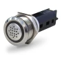 Hella Marine Buzzer With LED Ring, 304 Stainless Steel, Red LED Ring, Through-Panel Mount, 19mm Panel Cutout, 5A, For 1-10mm Panels