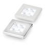 Hella Marine Slim Line Square LED Courtesy Lamp, White Light, Chrome-Plated Rim, IP67, <0.5W, 120mm Pre-Wired Cable, Surface Mount Ring with Stainless Screws