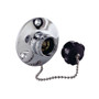 Perko 0499 Water Inlet Fitting, 1/2 in NPT, Chrome-Plated Bronze, Female Swivel Hose Connector, Watertight Plug
