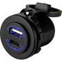 Sea-Dog - Round Dual USB/USB-C Power Socket