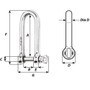 Wichard Marine - HR Long D Shackle - 10mm Diameter, 25/64"
