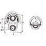 Wichard Marine - Folding Pad Eye - 6mm, 2 Fixed Holes