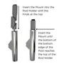 TACO Marine ShadeFin Mini Rod Holder Mount, For 1.75 in+ Rod Holders, 6061 Aluminum