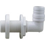 Attwood Marine 90 Degree Thru-Hull Connector, White Polypropylene, Above-Waterline - Apollo Lighting