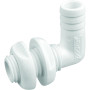 Attwood Marine 90 Degree Thru-Hull Connector, White Polypropylene, Above-Waterline - Apollo Lighting