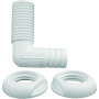 Attwood Marine 90 Degree Thru-Hull Connector, White Polypropylene, Above-Waterline - Apollo Lighting